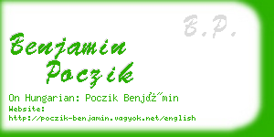 benjamin poczik business card